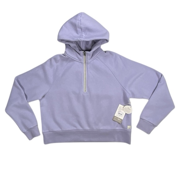 NWT Vuori Restore Half Zip Hoodie Women's Fleece Pullover Lavender Mist Medium - Picture 6 of 14